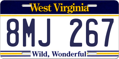 WV license plate 8MJ267
