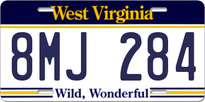 WV license plate 8MJ284