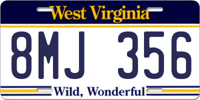 WV license plate 8MJ356