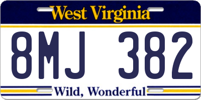WV license plate 8MJ382