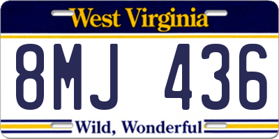 WV license plate 8MJ436