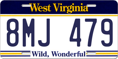 WV license plate 8MJ479
