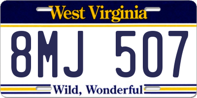 WV license plate 8MJ507