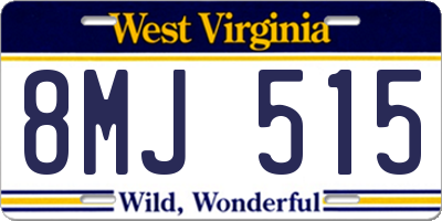 WV license plate 8MJ515