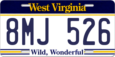WV license plate 8MJ526