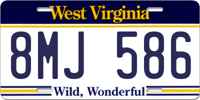 WV license plate 8MJ586