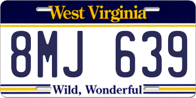WV license plate 8MJ639