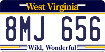 WV license plate 8MJ656