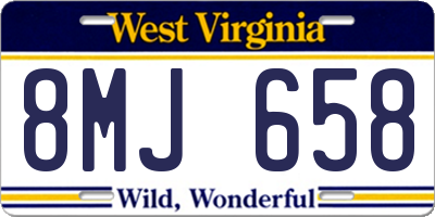 WV license plate 8MJ658