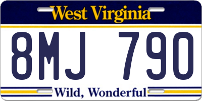 WV license plate 8MJ790