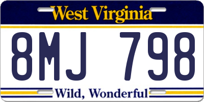WV license plate 8MJ798