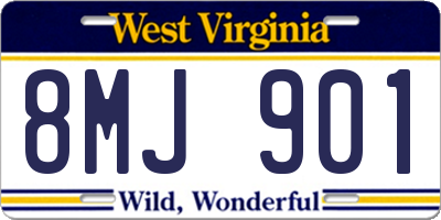 WV license plate 8MJ901