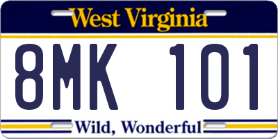WV license plate 8MK101