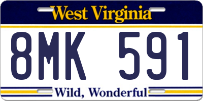 WV license plate 8MK591