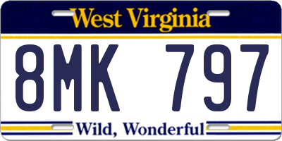 WV license plate 8MK797