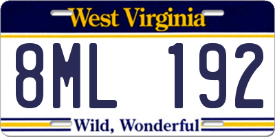 WV license plate 8ML192