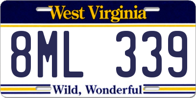 WV license plate 8ML339