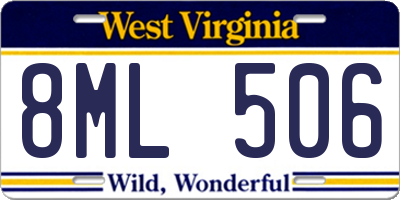 WV license plate 8ML506