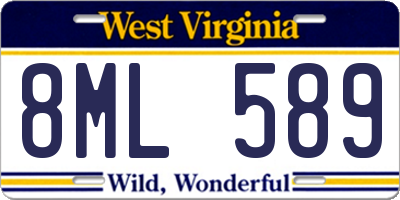 WV license plate 8ML589