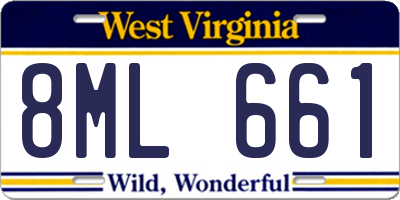 WV license plate 8ML661