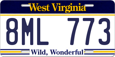 WV license plate 8ML773