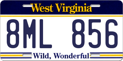 WV license plate 8ML856