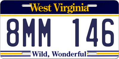 WV license plate 8MM146