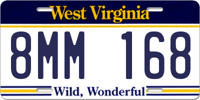 WV license plate 8MM168