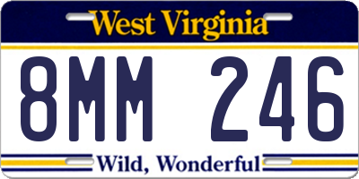 WV license plate 8MM246