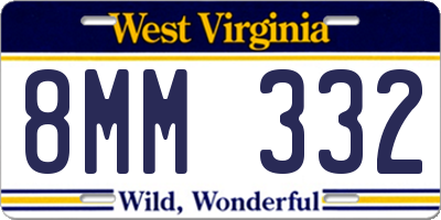 WV license plate 8MM332