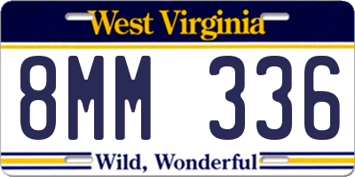 WV license plate 8MM336