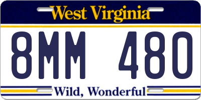 WV license plate 8MM480