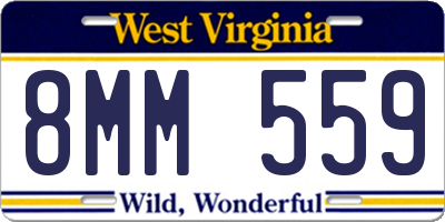 WV license plate 8MM559