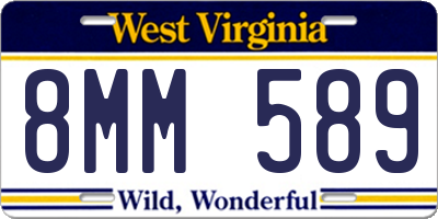 WV license plate 8MM589