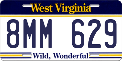 WV license plate 8MM629