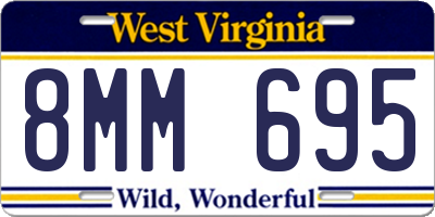 WV license plate 8MM695