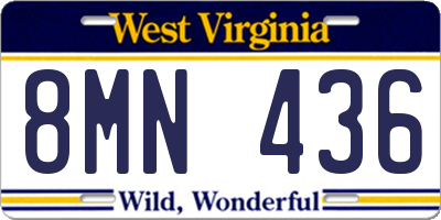 WV license plate 8MN436