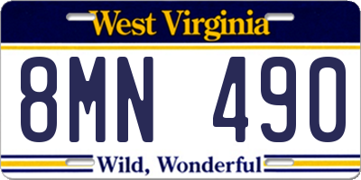WV license plate 8MN490