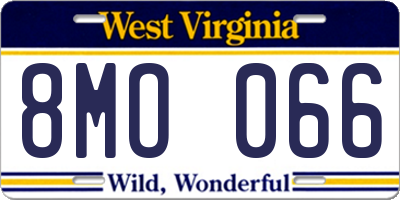WV license plate 8MO066
