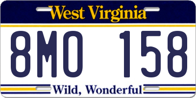 WV license plate 8MO158