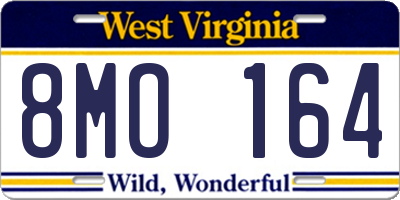 WV license plate 8MO164