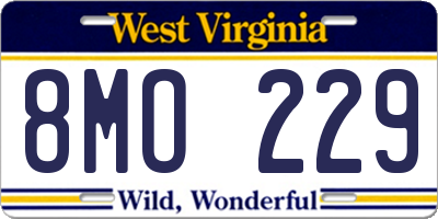 WV license plate 8MO229