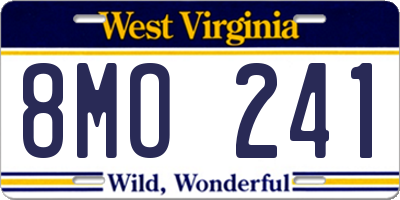 WV license plate 8MO241
