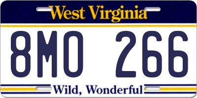 WV license plate 8MO266