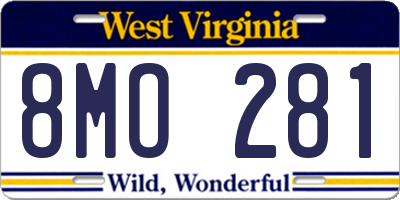 WV license plate 8MO281