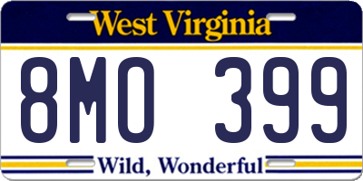 WV license plate 8MO399