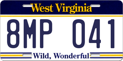 WV license plate 8MP041