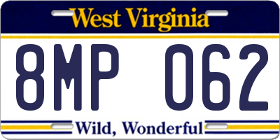 WV license plate 8MP062