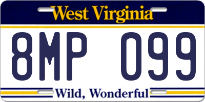 WV license plate 8MP099