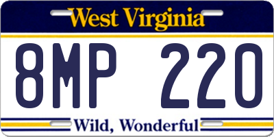 WV license plate 8MP220